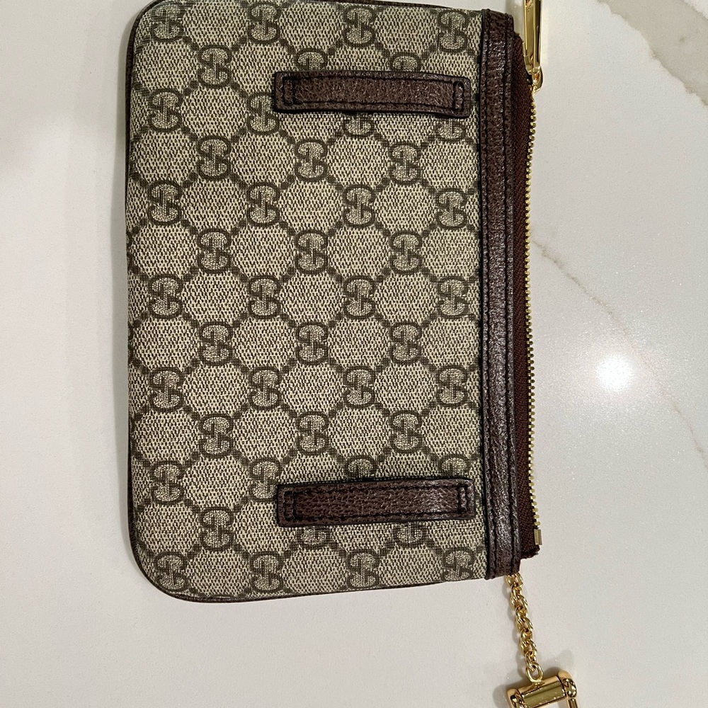Gucci GG Supreme Crossbody Bag in Beige/Brown with Green-Red Web - Picture 3 of 13